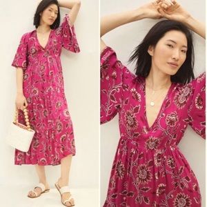 Anthropologie Omika, Beautiful Hot Pink Maxi dress, Size Small, with Pockets!